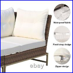 Patio Furniture Sets Outdoor Sectional Sofa Rattan Wicker Sofa With Table Ottoman