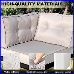 Patio Wicker Furniture Set Outdoor Sectional Sofa Set with Tables & Cushions