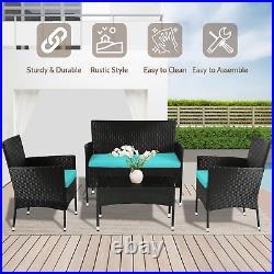 Rattan Furniture Wicker Chair Patio Conversation Set for Outdoor Indoor Use with