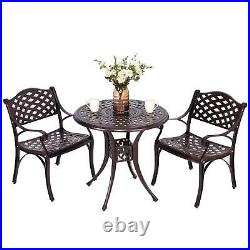 Set of 5 Outdoor Cast Aluminum Dinning Table and Chairs Patio Bistro Furniture