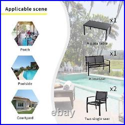 Shintenchi 4 Pieces Patio Furniture Set All Weather Textile Fabric Outdoor Co
