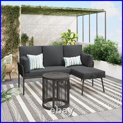 WINDAZE Patio Furniture Set Outdoor Sectional with Cushions L-Shaped with Lounger